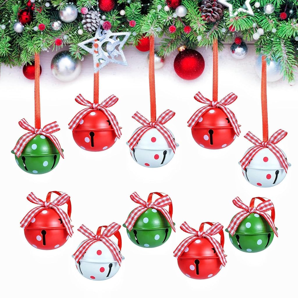 HASTHIP® 24 Pieces of Christmas Bells with Ribbon and Metal Hollow-Out Craftsmanship HASTHIP® 24 Pieces of Christmas Bells with Ribbon and Metal Hollow-Out Craftsmanship